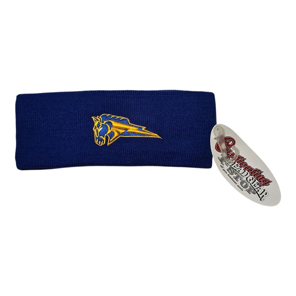 Portage Central Highschool Mustangs Headband Blue Captivating Headgear NWT VNTG
